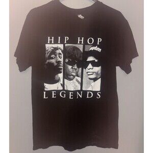 Men’s HIP HOP LEGENDS Sz Med shirt 2Pac Tupac Biggie EazyE Adult Black